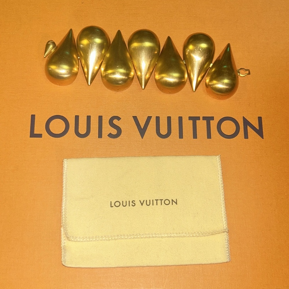 Runway Edition Louis Vuitton Parure Patel‎ Brushed Gold Petal Statement bracelet
